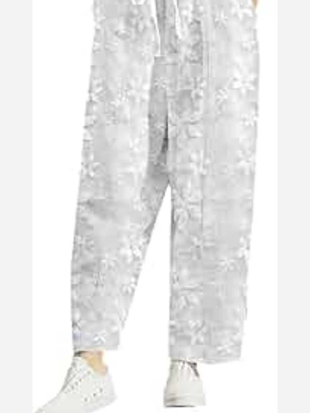 White Floral Print  Pants.